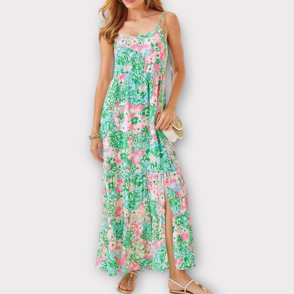 Lilly Pulitzer Women's Teresa Maxi Dress Plumes In Bloom XL New NWT - Picture 1 of 9
